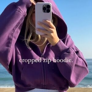 Daily Drills Purple cropped zipper hoodie xs/sm